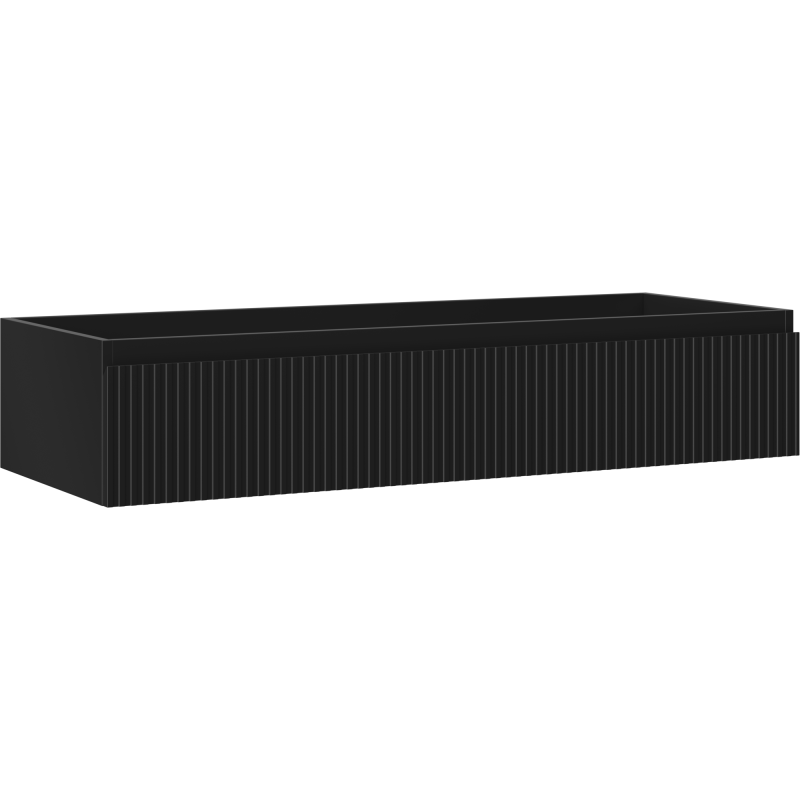 Mexen Rivel bathroom cabinet under sink 120 cm, 1 drawer, grooved, black matte - 91A20-12023-1-BF71