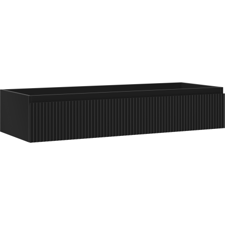 Mexen Rivel 120 cm Bathroom Vanity Unit, 1 Drawer, Fluted, Black Matte - 91A20-12023-1-BF71