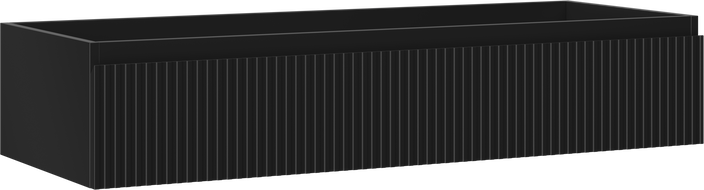 Mexen Rivel 120 cm Bathroom Vanity Unit, 1 Drawer, Fluted, Black Matte - 91A20-12023-1-BF71