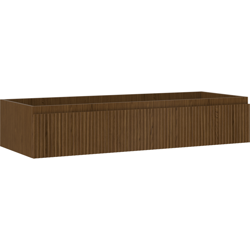 Mexen Rivel bathroom cabinet under sink 120 cm, 1 drawer, grooved, walnut - 91A20-12023-1-BF86