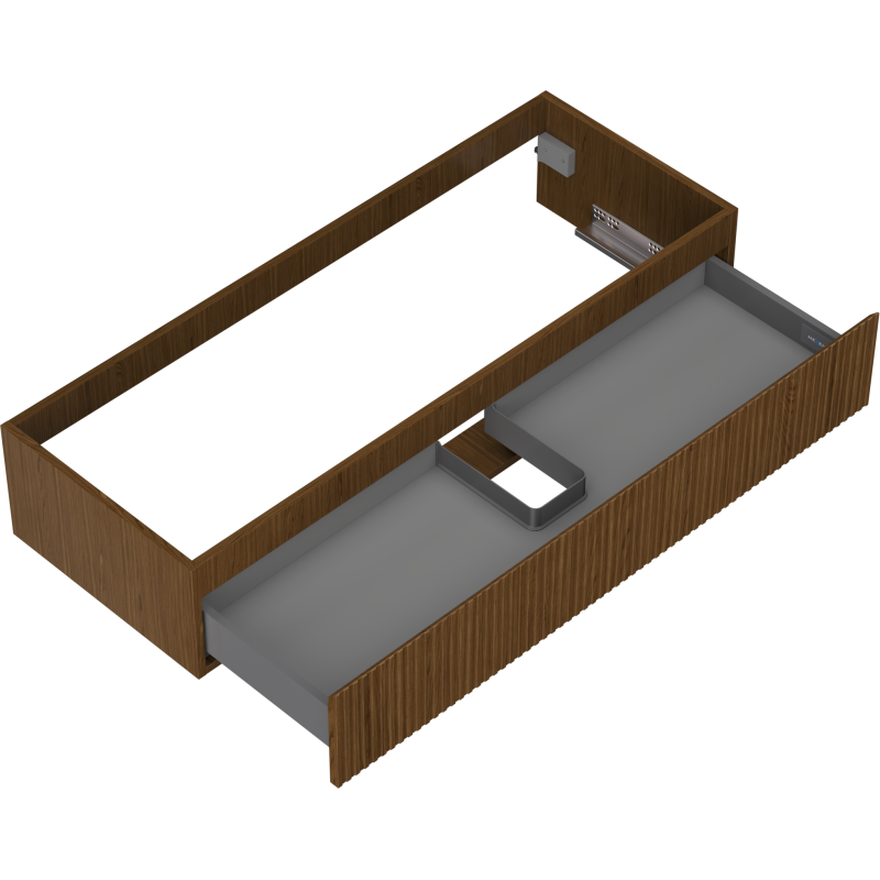 Mexen Rivel bathroom cabinet 120 cm, 1 drawer, grooved, walnut - 91A20-12023-1-BF86