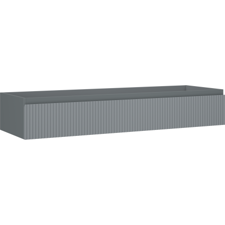 Mexen Rivel bathroom vanity unit 140 cm, 1 drawer, ribbed, matte graphite - 91A20-14023-1-BF66