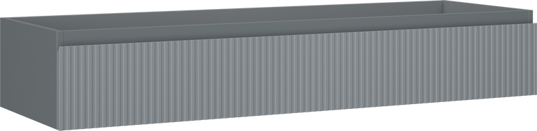 Mexen Rivel bathroom cabinet for washbasin 140 cm, 1 drawer, grooved, graphite matte - 91A20-14023-1-BF66