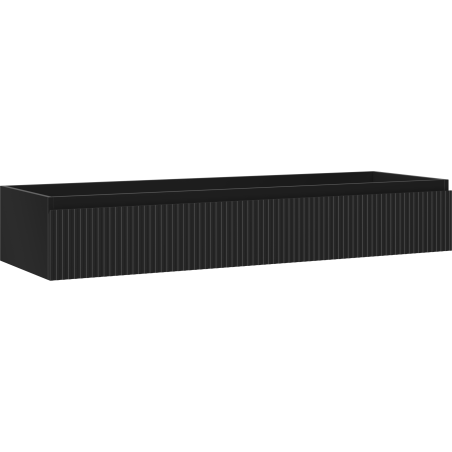 Mexen Rivel bathroom cabinet under-sink 140 cm, 1 drawer, fluted, black matte - 91A20-14023-1-BF71