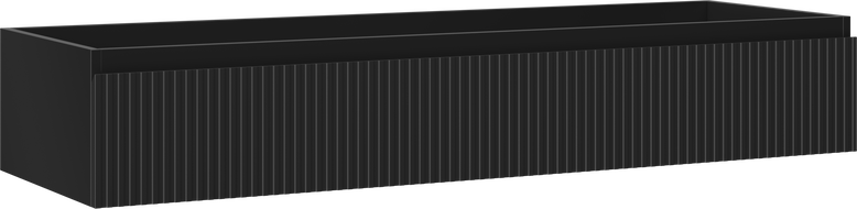Mexen Rivel bathroom cabinet under-sink 140 cm, 1 drawer, fluted, black matte - 91A20-14023-1-BF71