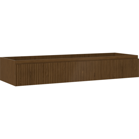 Mexen Rivel bathroom cabinet under the sink 140 cm, 1 drawer, fluted, walnut - 91A20-14023-1-BF86