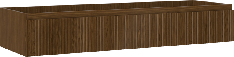 Mexen Rivel bathroom cabinet under the sink 140 cm, 1 drawer, fluted, walnut - 91A20-14023-1-BF86