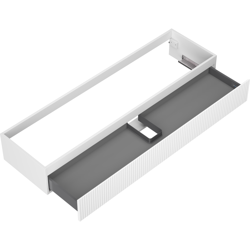 Mexen Rivel bathroom cabinet for washbasin 160 cm, 1 drawer, fluted, white matte - 91A20-16023-1-BF01
