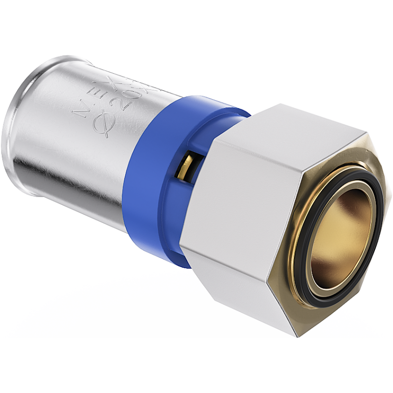 Mexen PEX-P half-press fitting, crimped PEX 25 x 3/4 IF - W97135-2534F-00