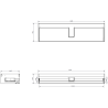 Mexen Rivel bathroom cabinet under sink 160 cm, 1 drawer, fluted, gray matte - 91A20-16023-1-BF62