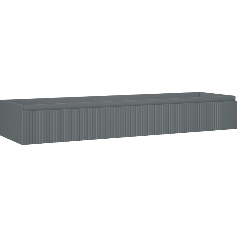 Mexen Rivel bathroom cabinet for sink 160 cm, 1 drawer, fluted, matte graphite - 91A20-16023-1-BF66