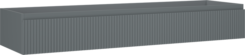 Mexen Rivel bathroom cabinet for under washbasin 160 cm, 1 drawer, grooved, matte graphite - 91A20-16023-1-BF66