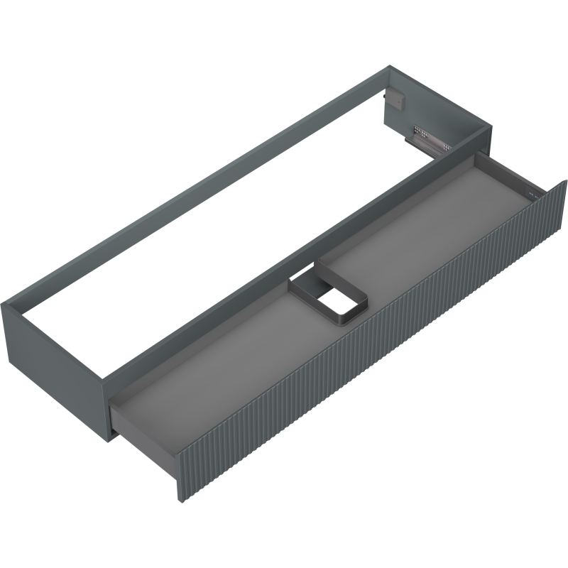 Mexen Rivel bathroom cabinet for under washbasin 160 cm, 1 drawer, grooved, matte graphite - 91A20-16023-1-BF66
