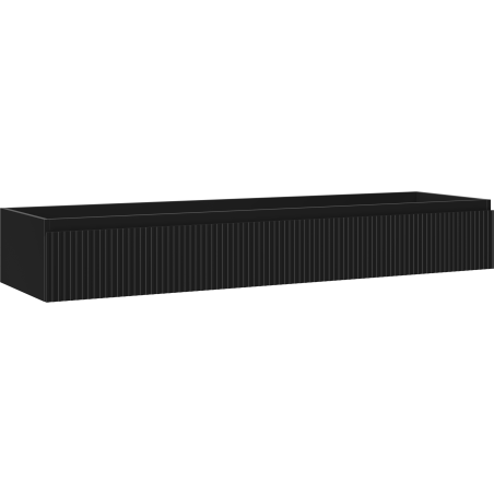 Mexen Rivel bathroom cabinet for sink 160 cm, 1 drawer, fluted, black matte - 91A20-16023-1-BF71