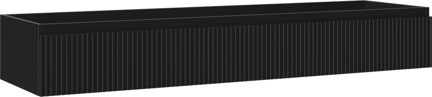 Mexen Rivel 160 cm Under-Sink Bathroom Cabinet, 1 Drawer, Fluted, Black Matte - 91A20-16023-1-BF71