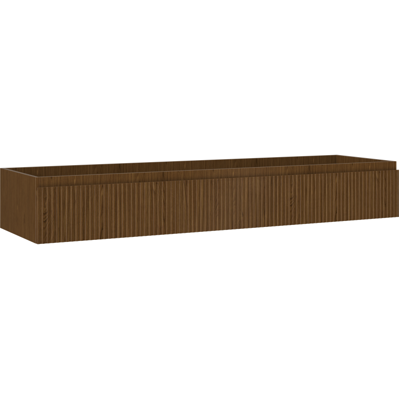 Mexen Rivel bathroom cabinet under-sink 160 cm, 1 drawer, grooved, walnut - 91A20-16023-1-BF86