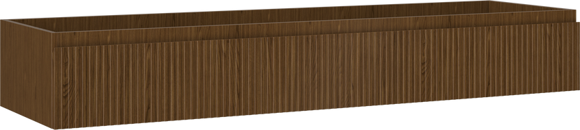 Mexen Rivel bathroom cabinet for washbasin 160 cm, 1 drawer, grooved, walnut - 91A20-16023-1-BF86