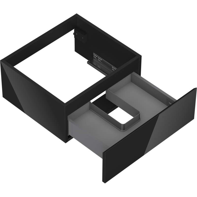 Mexen Orio bathroom cabinet under sink 50 cm, 1 drawer, black gloss - 91A10-05023-1-BF70