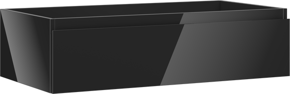 Mexen Orio 90 cm Bathroom Cabinet with Sink, 1 Drawer, Black Gloss - 91A10-09023-1-BF70