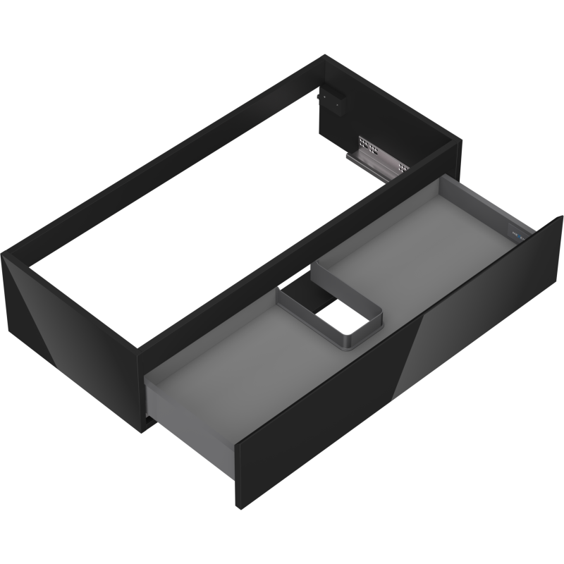 Mexen Orio bathroom cabinet for washbasin 100 cm, 1 drawer, black gloss - 91A10-10023-1-BF70