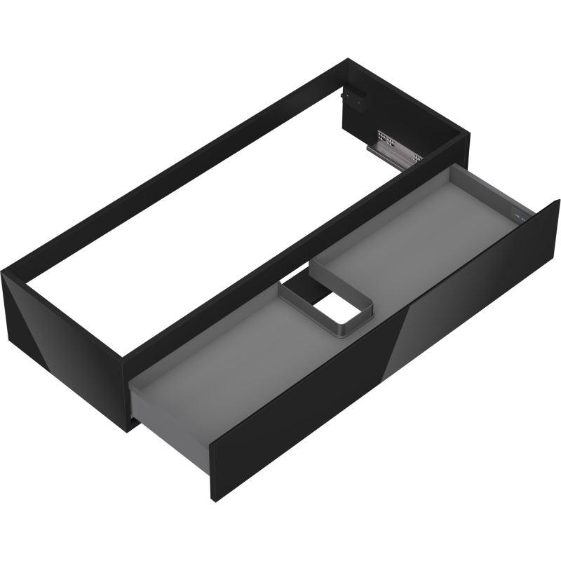 Mexen Orio 120 cm Bathroom Vanity Cabinet, 1 Drawer, Black Gloss - 91A10-12023-1-BF70