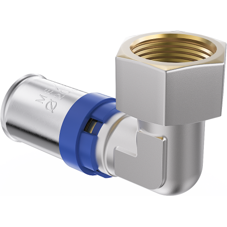 Mexen PEX-P half fitting, press elbow, crimped PEX 20 x 3/4 FF - W97136-2034F-00