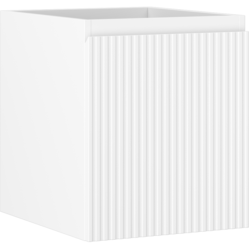Mexen Rivel bathroom cabinet for washbasin 40 cm, 1 drawer, fluted, white matt - 91A20-04047-1-BF01