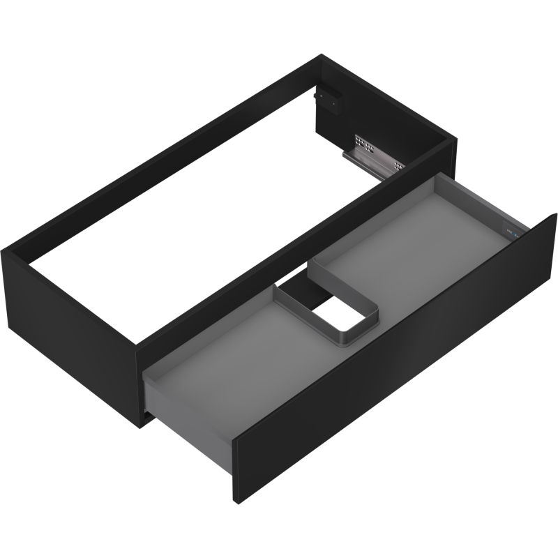 Mexen Orio Bathroom Cabinet 100 cm, 1 Drawer, Black Matte - 91A10-10023-1-BF71