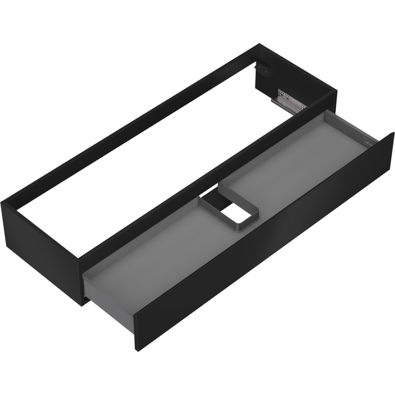 Mexen Orio 140 cm bathroom vanity unit, 1 drawer, black matte - 91A10-14023-1-BF71