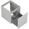 Mexen Rivel bathroom cabinet under sink 40 cm, 1 drawer, grooved, gray matte - 91A20-04047-1-BF62