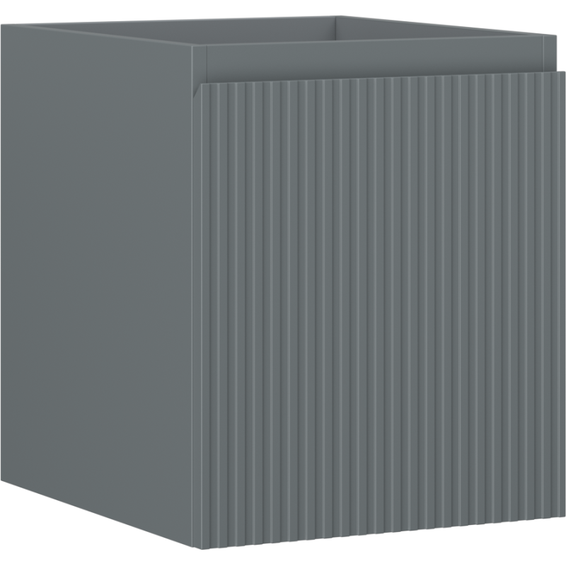 Mexen Rivel bathroom cabinet for washbasin 40 cm, 1 drawer, fluted, grey matt - 91A20-04047-1-BF66