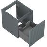 Mexen Rivel bathroom cabinet under basin 40 cm, 1 drawer, fluted, gray matt - 91A20-04047-1-BF66