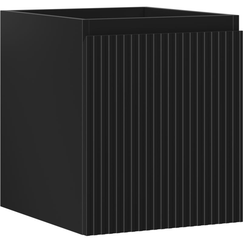 Mexen Rivel bathroom cabinet for washbasin 40 cm, 1 drawer, grooved, black matte - 91A20-04047-1-BF71