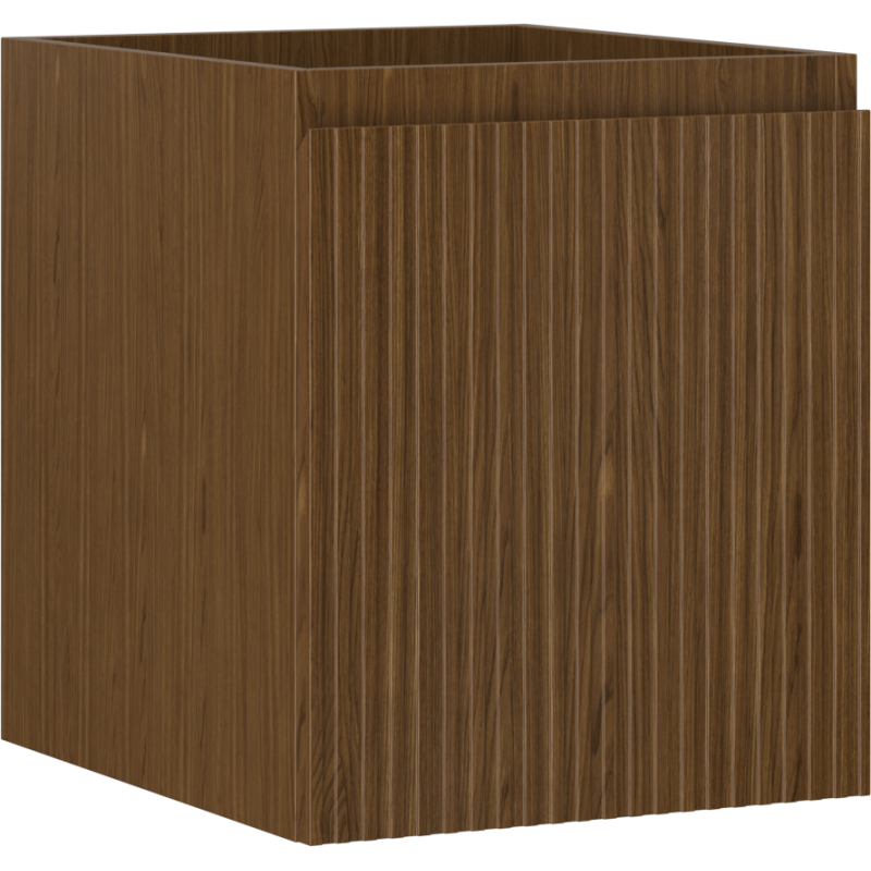 Mexen Rivel bathroom cabinet under-sink 40 cm, 1 drawer, grooved, walnut - 91A20-04047-1-BF86