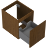 Mexen Rivel bathroom cabinet under-sink 40 cm, 1 drawer, grooved, walnut - 91A20-04047-1-BF86
