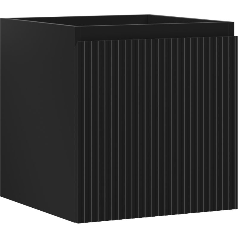 Mexen Rivel bathroom cabinet under-sink 45 cm, 1 drawer, grooved, black matte - 91A20-04547-1-BF71