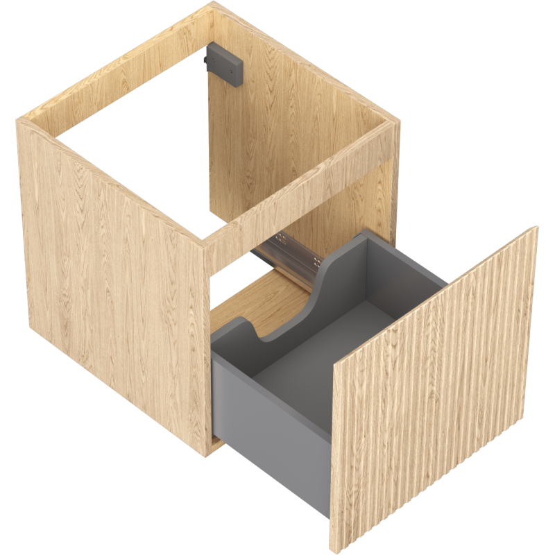 Mexen Rivel 45 cm Bathroom Cabinet, 1 Drawer, Grooved, Oak - 91A20-04547-1-BF81