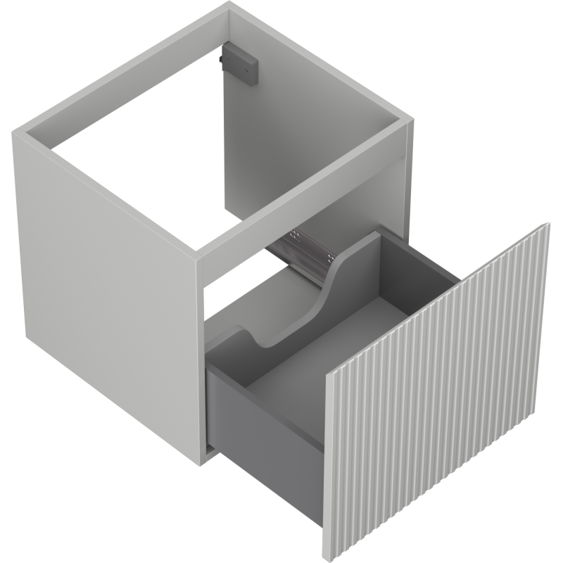 Mexen Rivel bathroom cabinet for washbasin 50 cm, 1 drawer, grooved, grey matte - 91A20-05047-1-BF62