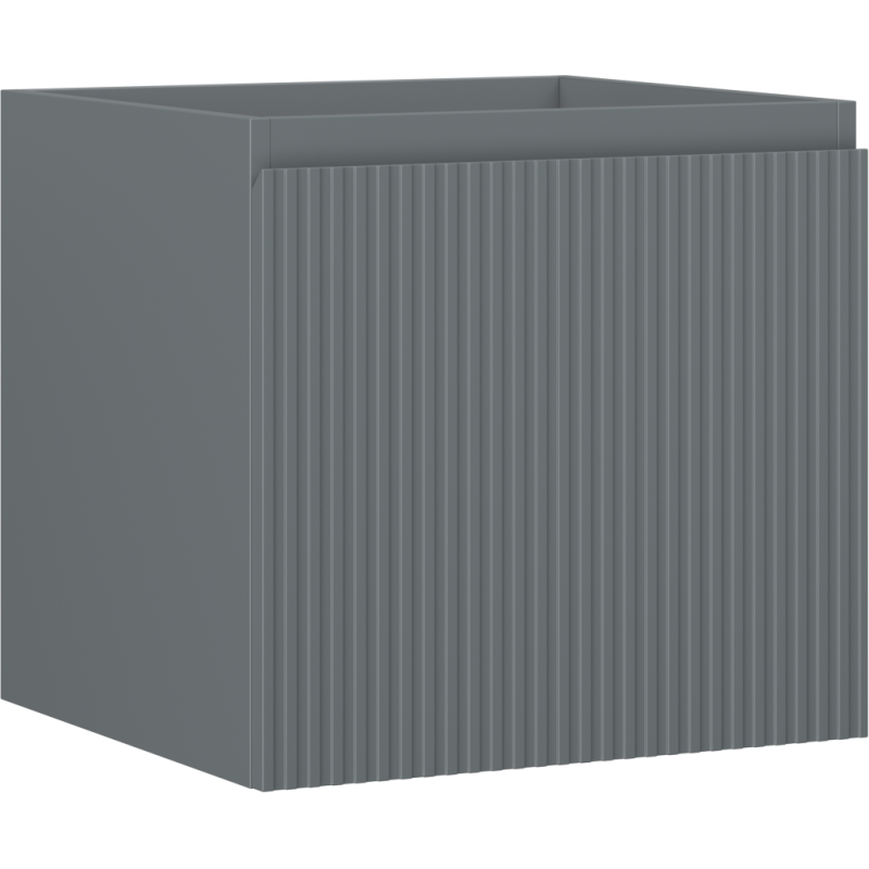 Mexen Rivel 50 cm Bathroom Cabinet, 1 Drawer, Fluted, Matte Graphite - 91A20-05047-1-BF66