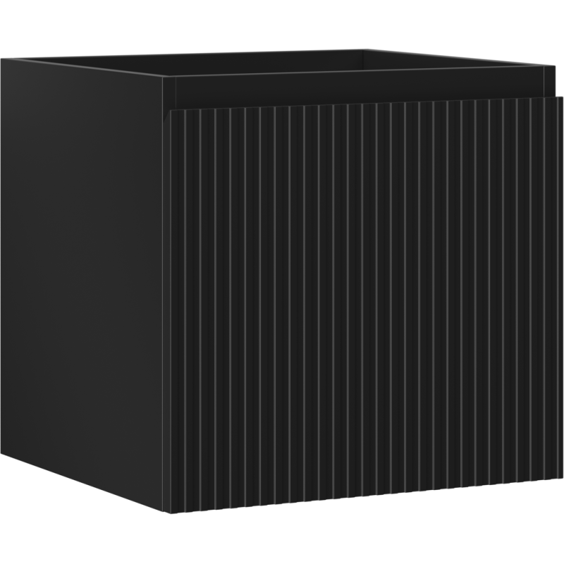 Mexen Rivel bathroom cabinet under washbasin 50 cm, 1 drawer, grooved, black matt - 91A20-05047-1-BF71