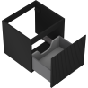 Mexen Rivel bathroom cabinet under sink 50 cm, 1 drawer, grooved, black matte - 91A20-05047-1-BF71