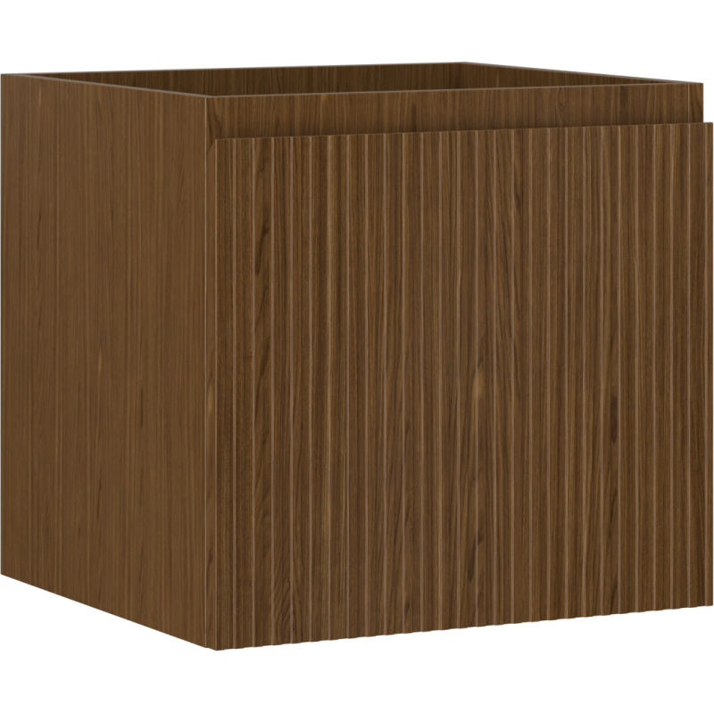 Mexen Rivel bathroom cabinet for washbasin 50 cm, 1 drawer, grooved, walnut - 91A20-05047-1-BF86