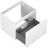 Mexen Rivel bathroom cabinet under-sink 60 cm, 1 drawer, fluted, white matte - 91A20-06047-1-BF01