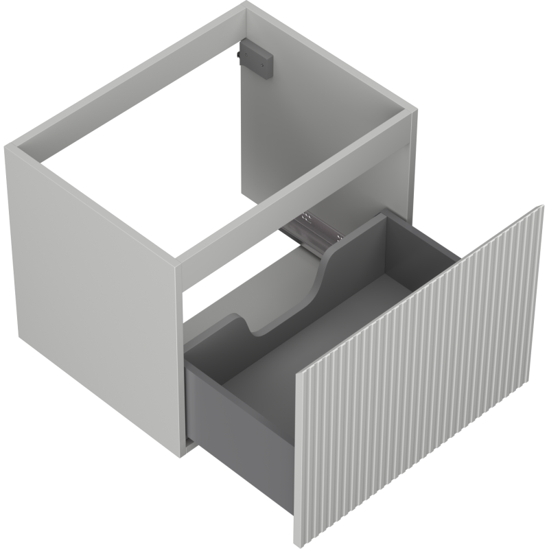 Mexen Rivel bathroom cabinet 60 cm, 1 drawer, fluted, matte grey - 91A20-06047-1-BF62