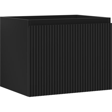 Mexen Rivel bathroom cabinet under sink 60 cm, 1 drawer, ribbed, black matte - 91A20-06047-1-BF71