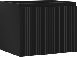 Mexen Rivel bathroom cabinet under sink 60 cm, 1 drawer, ribbed, black matte - 91A20-06047-1-BF71