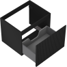 Mexen Rivel bathroom cabinet under sink 60 cm, 1 drawer, ribbed, black matte - 91A20-06047-1-BF71