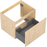 Mexen Rivel bathroom cabinet for washbasin 60 cm, 1 drawer, grooved, oak - 91A20-06047-1-BF81