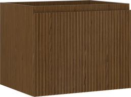 Mexen Rivel bathroom cabinet under sink 60 cm, 1 drawer, fluted, walnut - 91A20-06047-1-BF86
