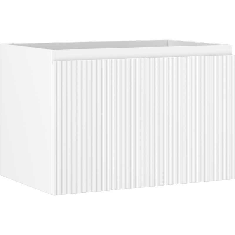 Mexen Rivel bathroom cabinet 70 cm, 1 drawer, grooved, matt white - 91A20-07047-1-BF01